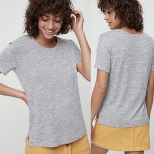 Aritzia Wilfred Free Davina Heather Gray Crew Neck Short Sleeve T-Shirt Size M